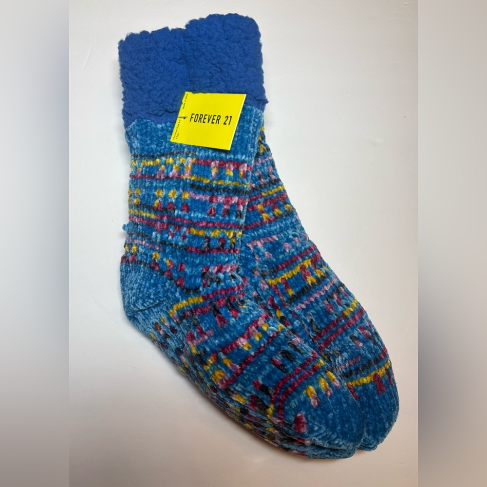 Forever 21 Multicolor Patterned Slipper Socks-Women's Shoe Size 5-9